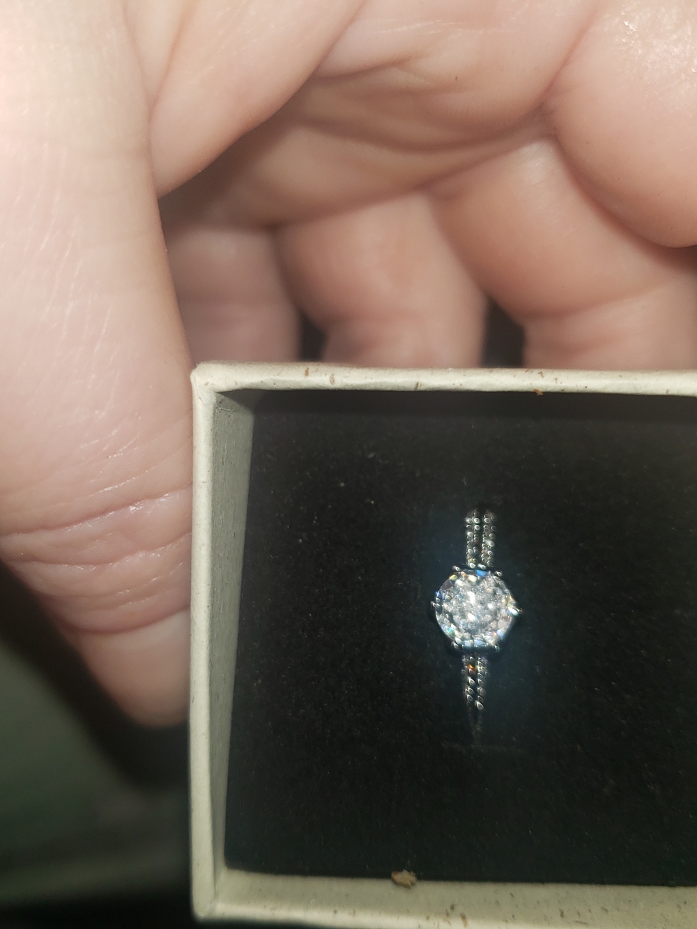 Brilliant White 1 Ctw Massonite Halo Ring Size 9 Sterling Silver Band